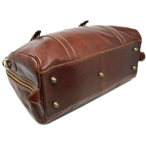 Floto Italian leather carryon duffle bag - Trastevere in Vecchio Brown 4